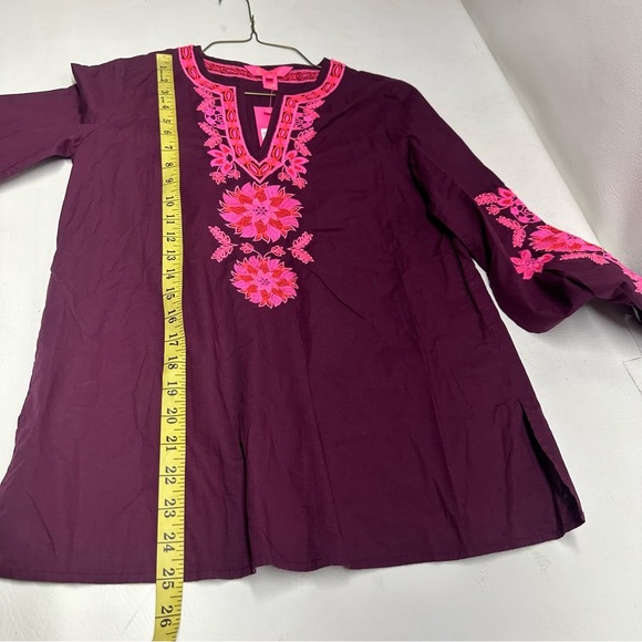 Lilly Pulitzer Corbett’s Embroidered cherry and Pinks Women's tunic size XXS NWT - Picture 4 of 11